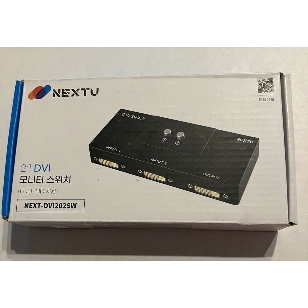 DVI 2 Port Manual Switch Box Monitor Single Mode 1920x1080 2:1